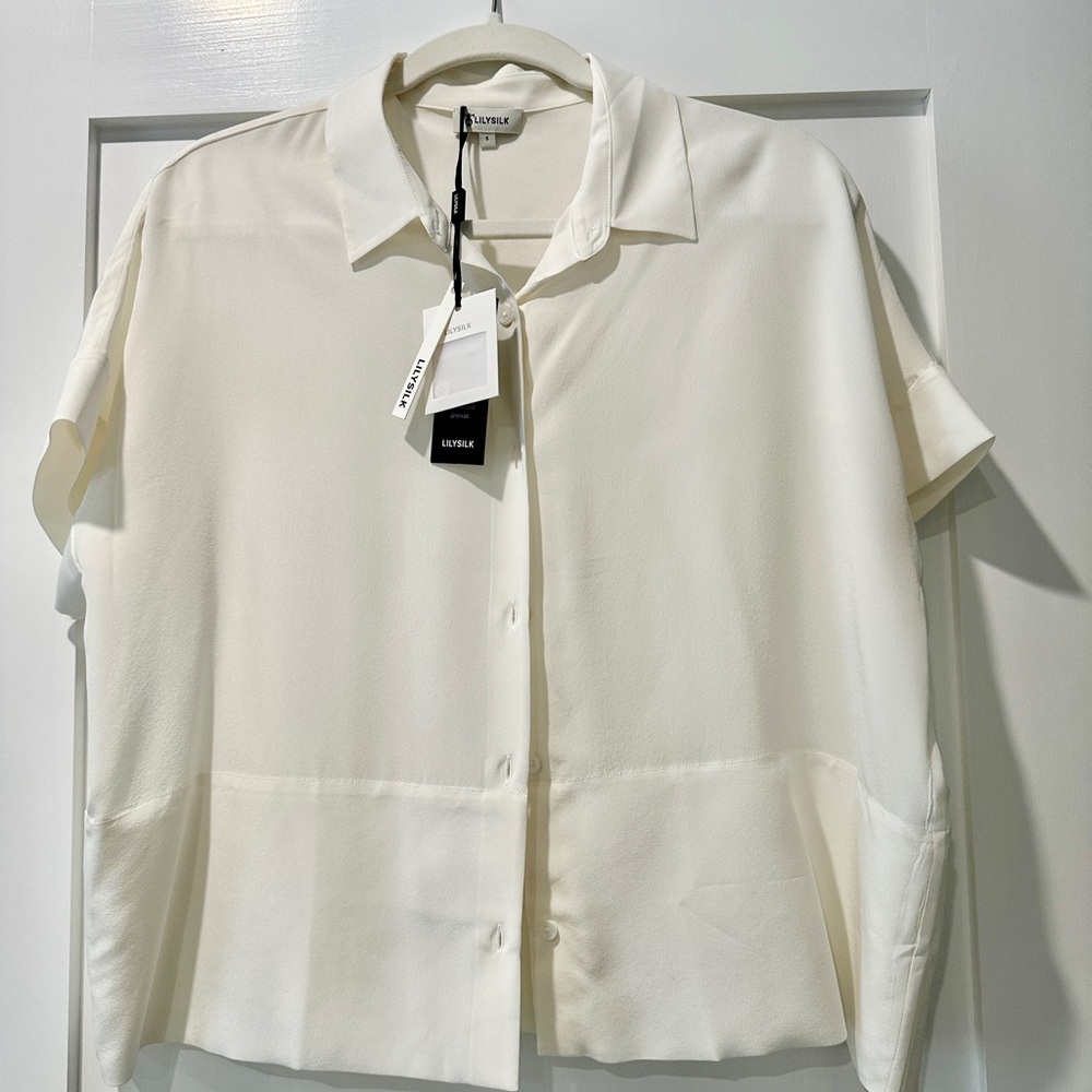 Lily Silk women’s casual short sleeve silk shirt